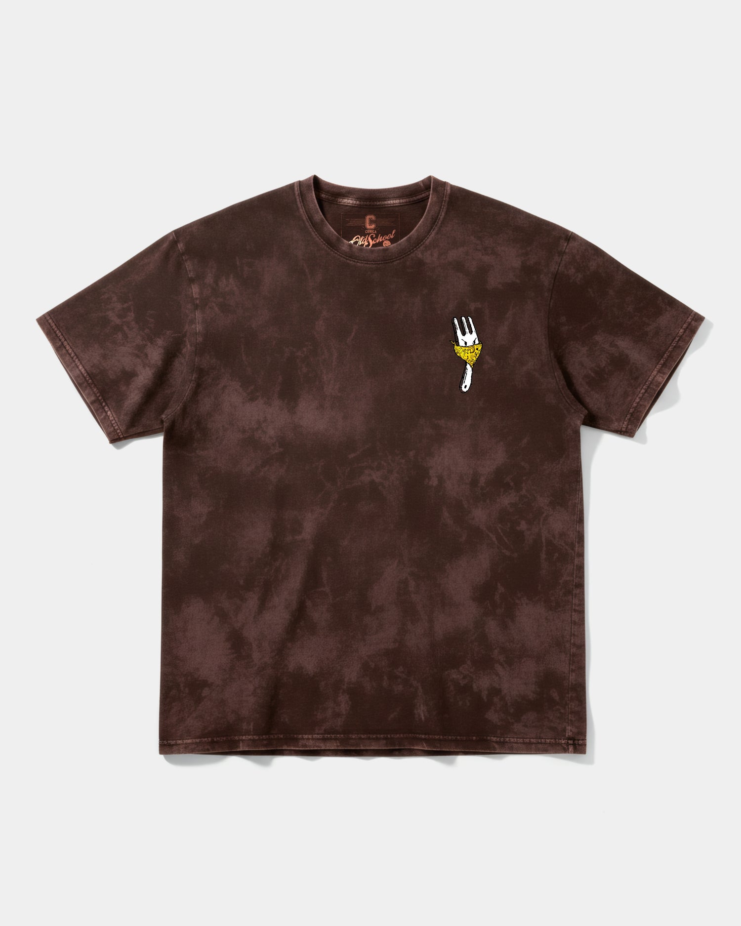 Camiseta Angry Fork Big Front Oversize Acid Marron