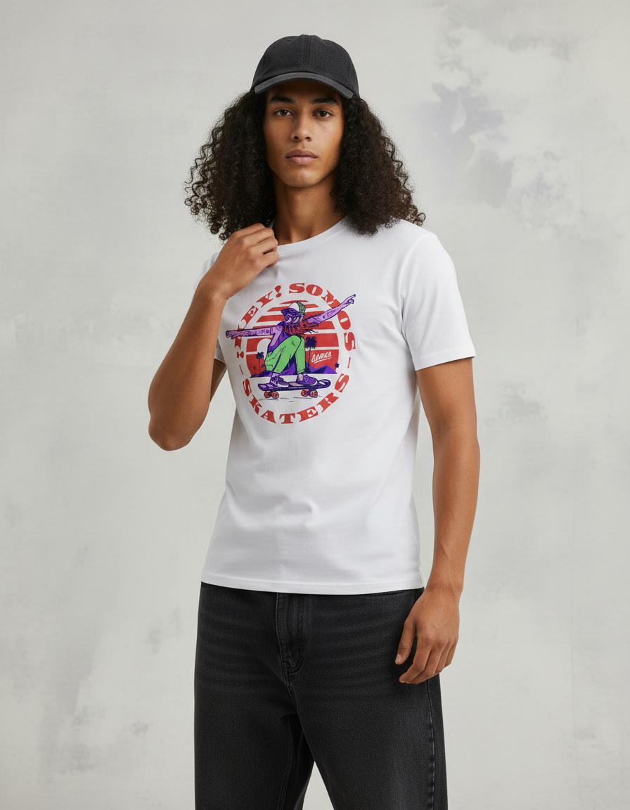 Modelo mide 1,83m y usa talla L