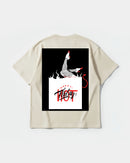 Camiseta Hot Friday White Big Back Oversize Basic Beige
