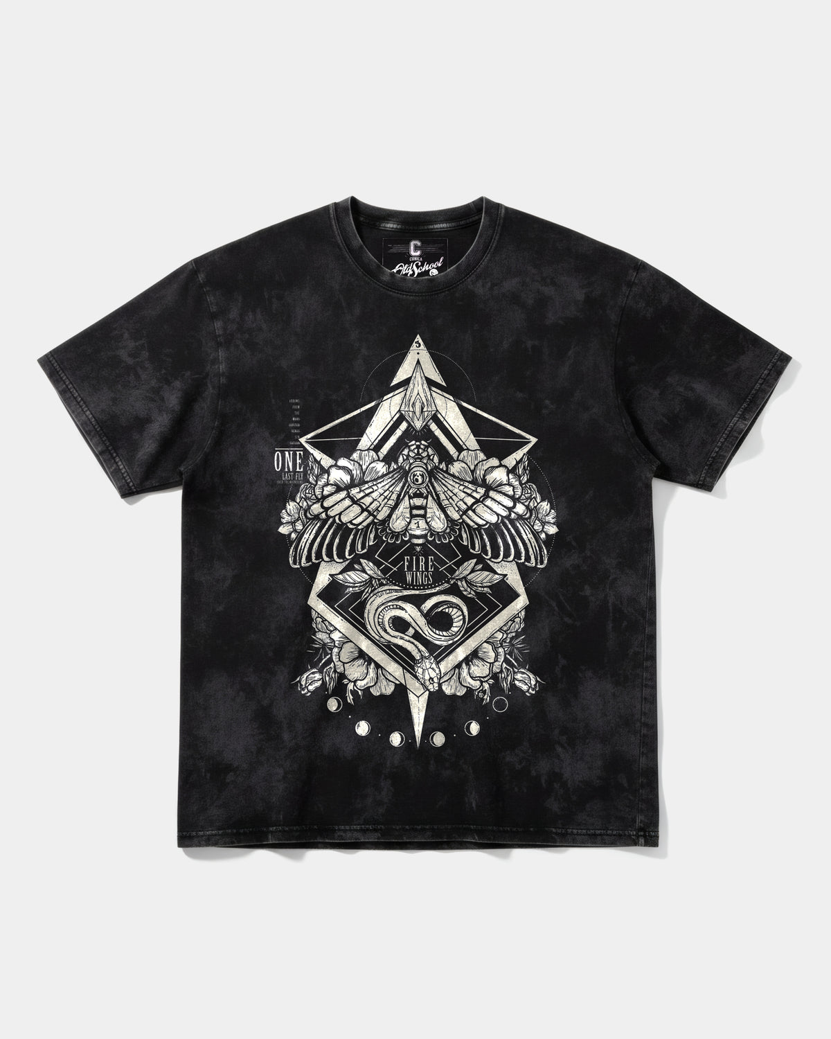 Fire Wings Big Front Oversize Acid T-Shirt