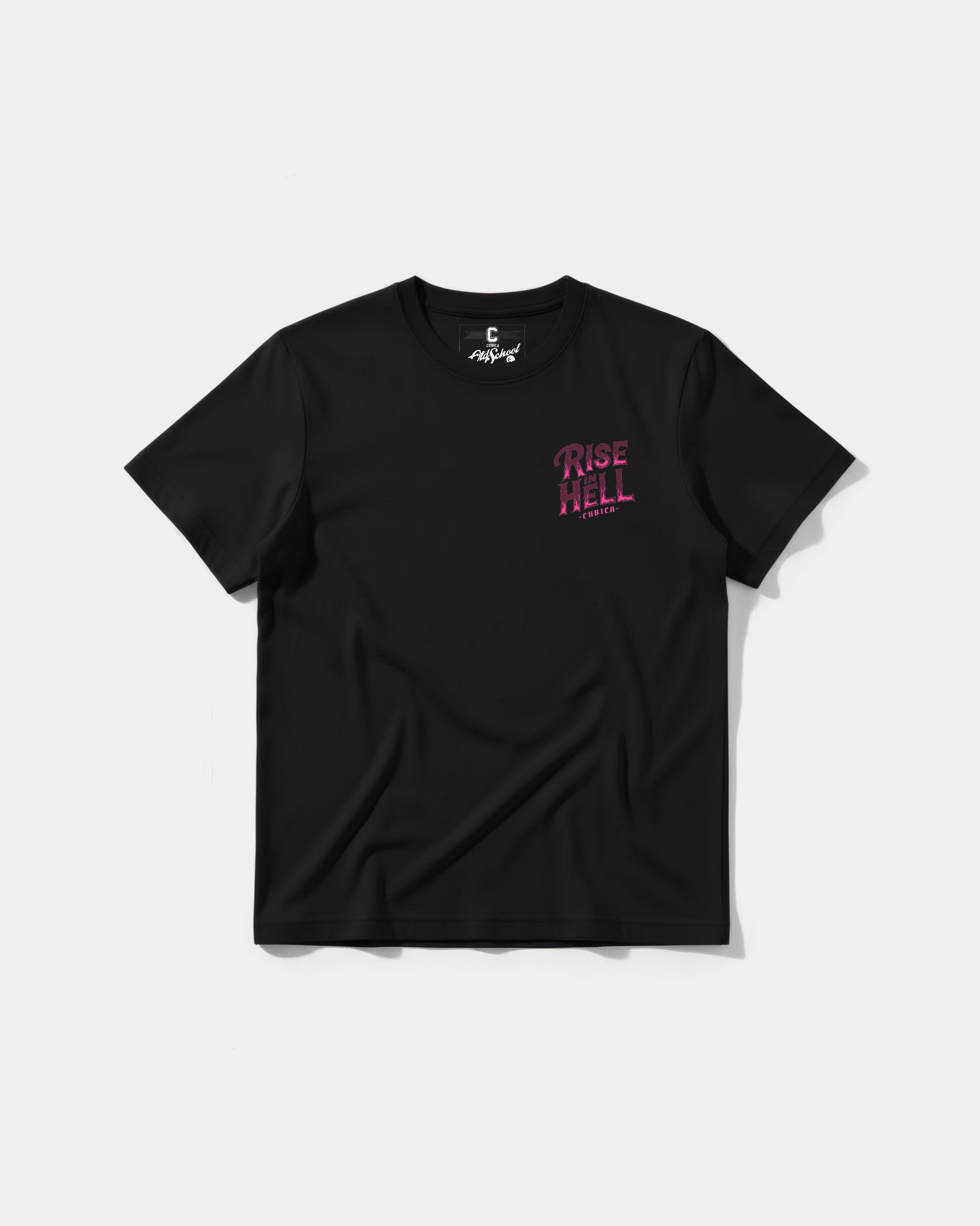 Camiseta Rise In Hell Pocket Front Regular Basic Negro