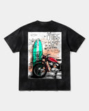 Camiseta Motor Heart White Pocket Front Oversize Acid Negro