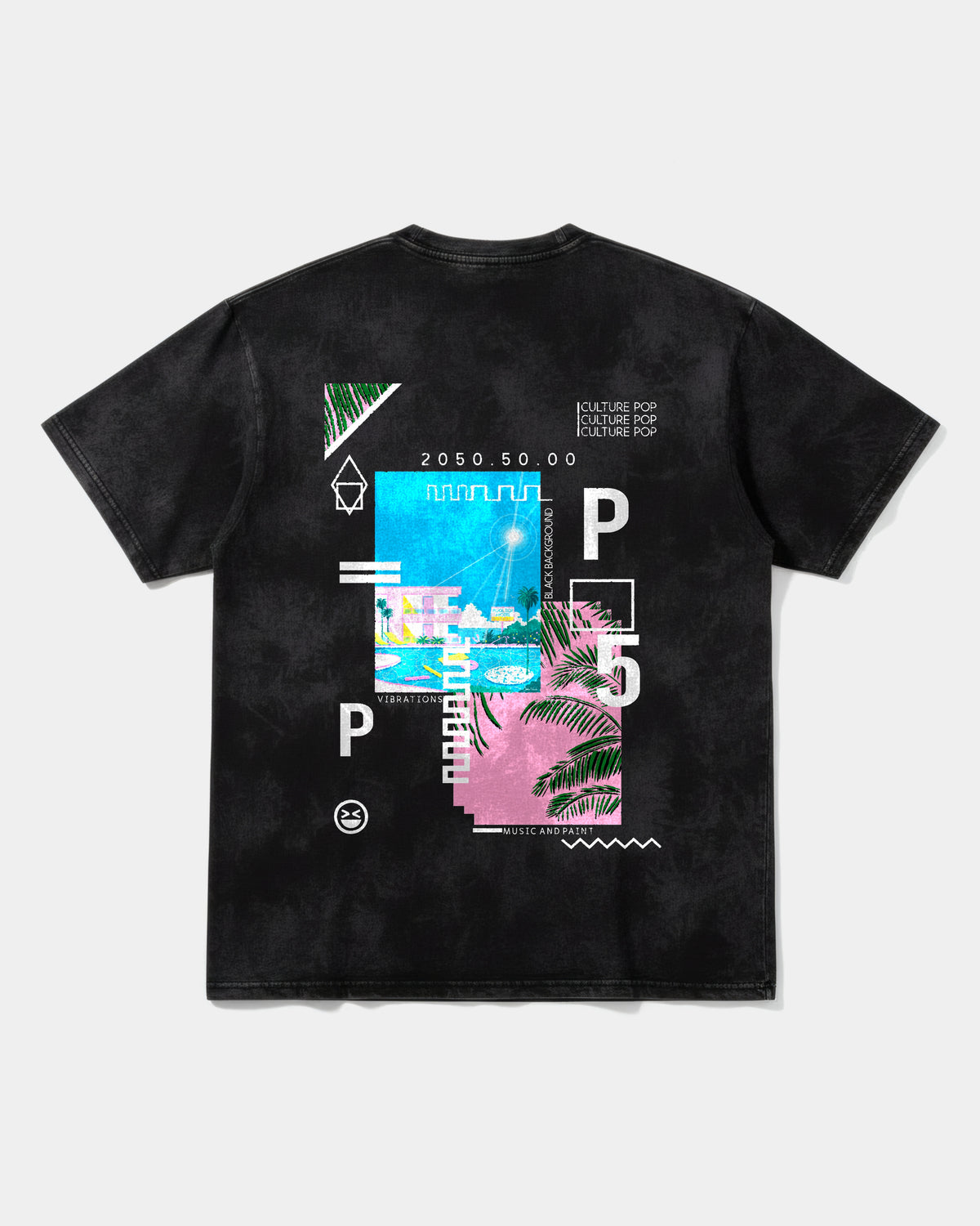 Camiseta Music Paint Big Back Oversize Acid