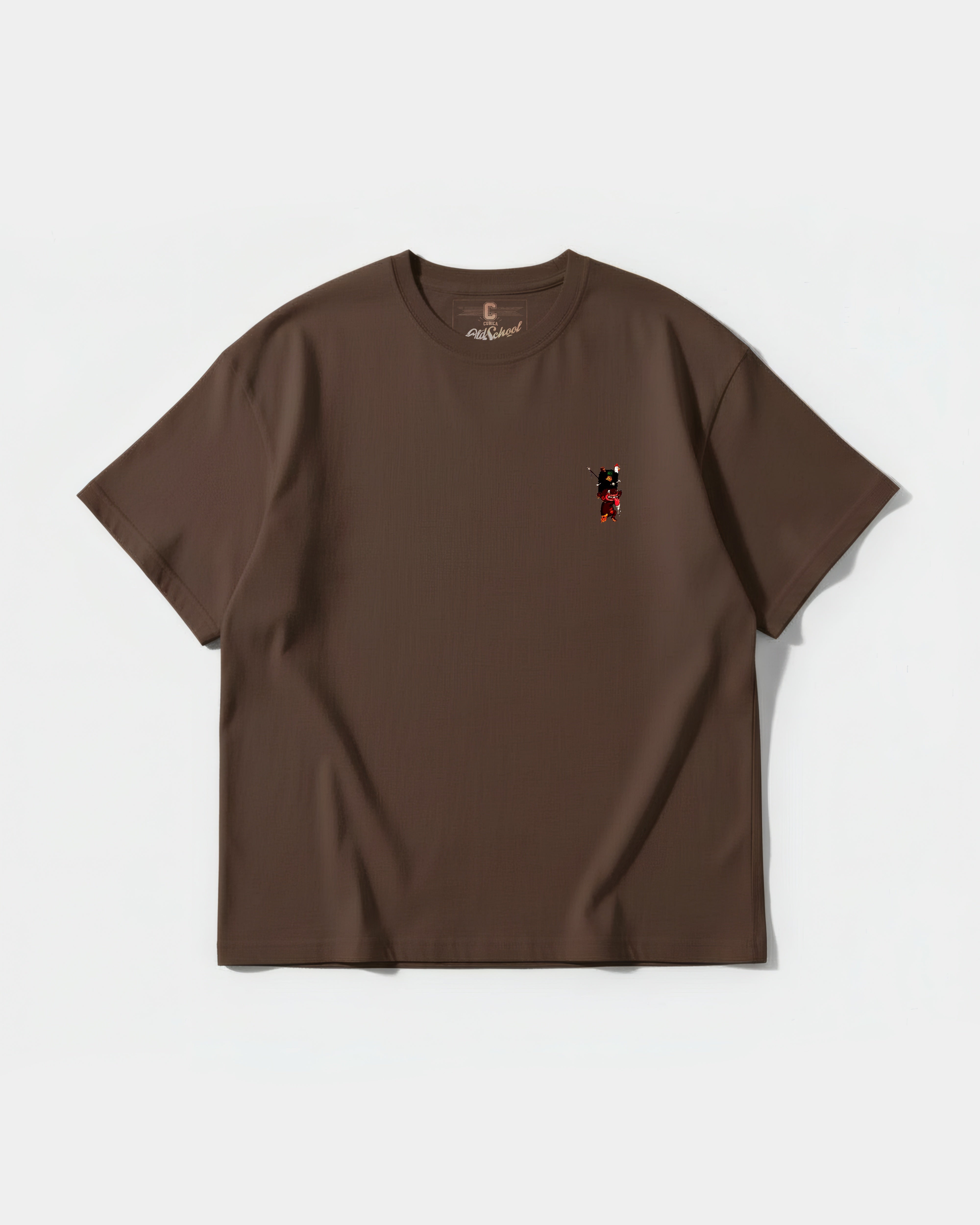 Camiseta Ungaunga Lengua Pocket Front Oversize Basic Marron