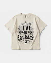 Camiseta You Must Live Big Front Oversize Basic Beige