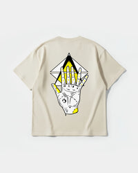 Camiseta Iluminati Hand Big Back Oversize Basic Beige