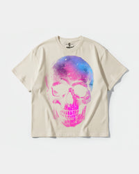 Camiseta Space Skull Big Front Oversize Basic Beige
