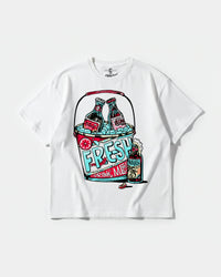 Camiseta Fresh Drink Big Front Oversize Basic Blanco