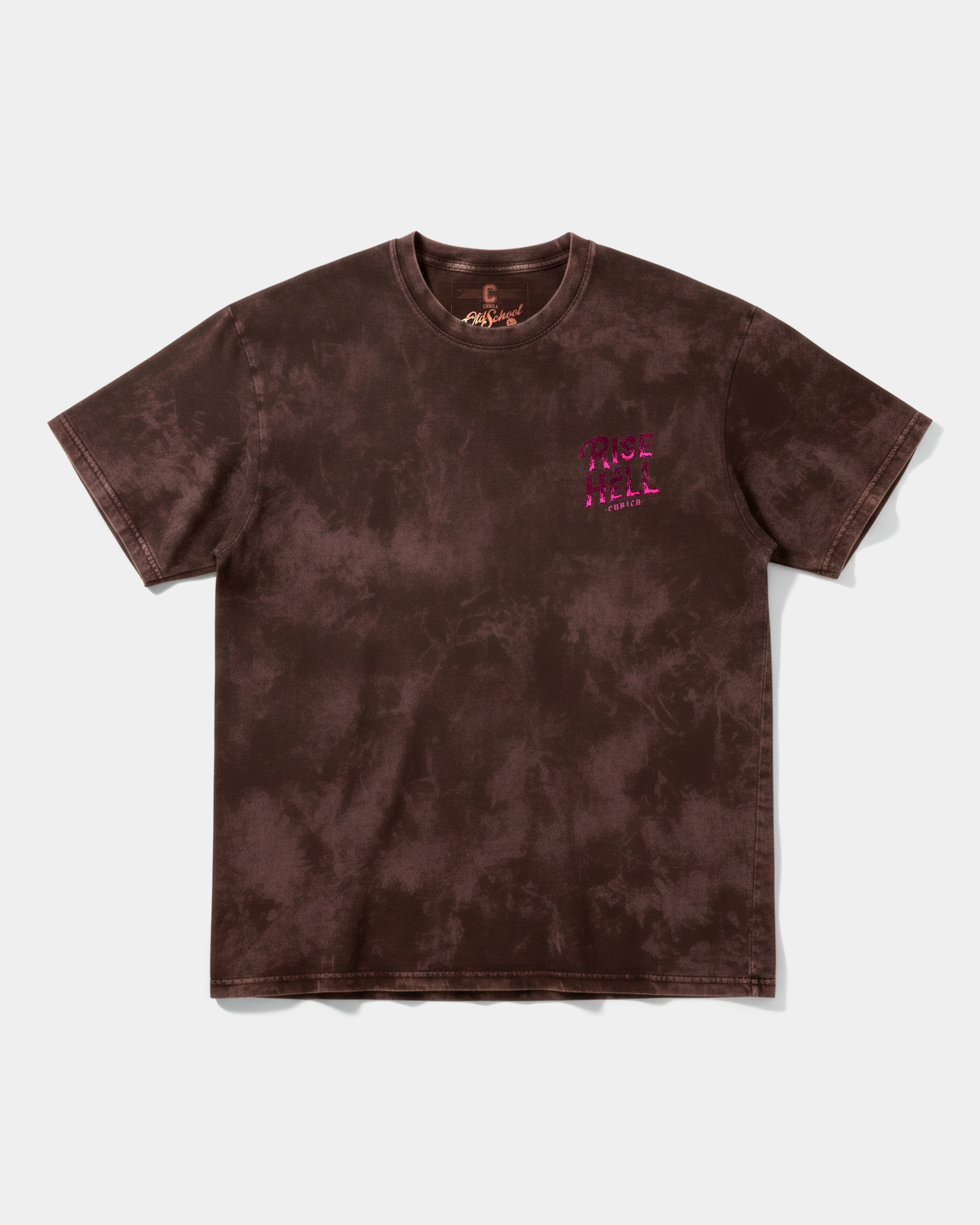Camiseta Rise In Hell Pocket Front Oversize Acid Marron