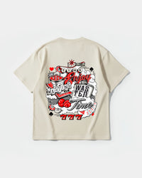 Camiseta Wasting Time 777 Big Back Oversize Basic Beige