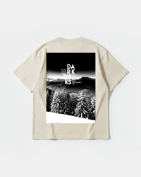 Camiseta Dark Risk White Big Back Oversize Basic Beige