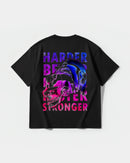 Camiseta Craneos Daft Punk Back Oversize Basic Negro