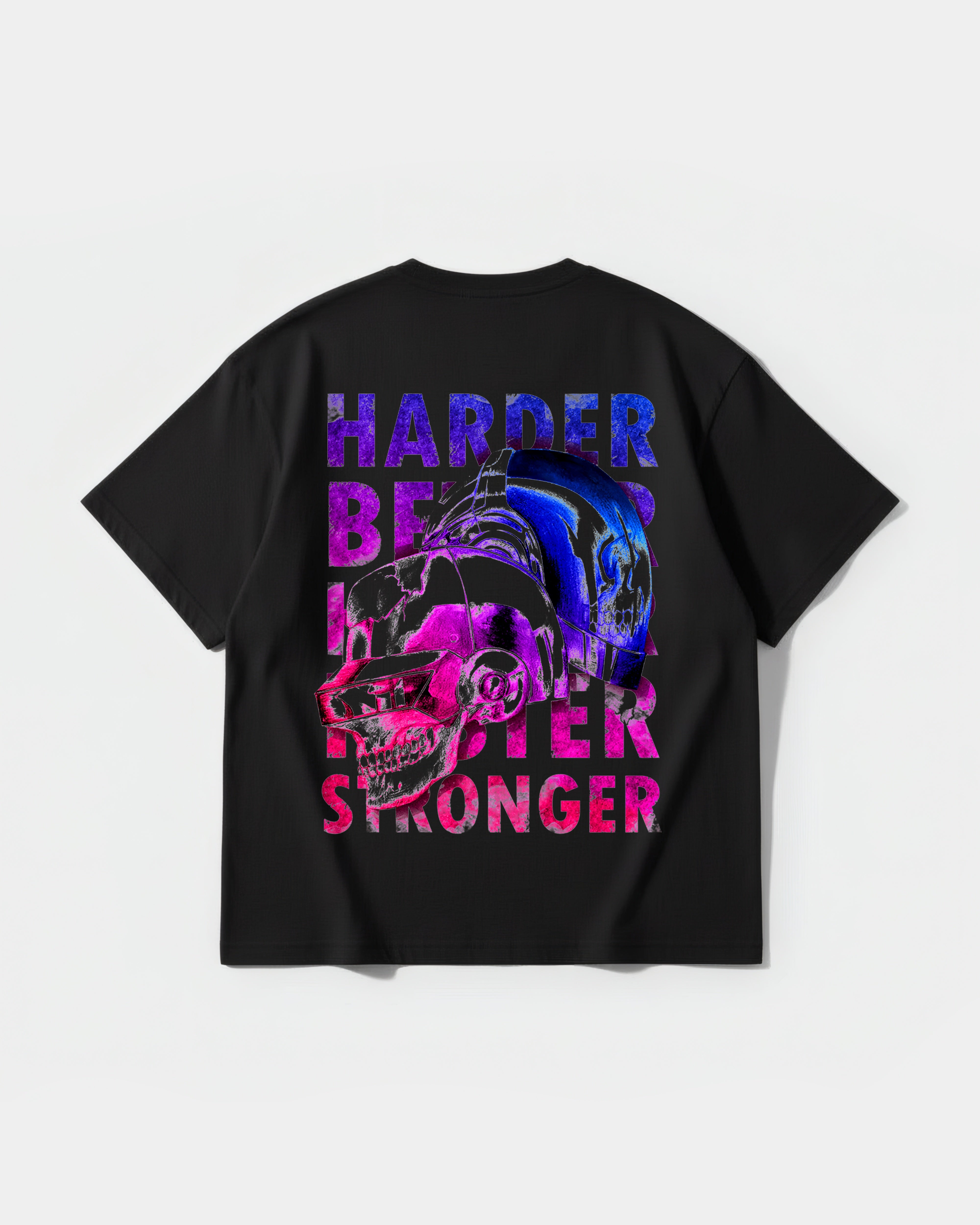 Camiseta Craneos Daft Punk Big Back Oversize Basic