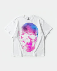 Camiseta Space Skull Big Front Oversize Basic Blanco