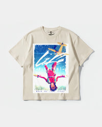 Camiseta Life Is Pleasant Big Front Oversize Basic Beige