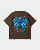 Camiseta Libertad Mariposa White Pocket Front Oversize Basic Marron