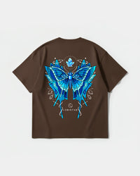 Camiseta Libertad Mariposa White Pocket Front Oversize Basic Marron