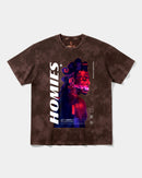 Camiseta Homies White Big Front Oversize Acid Marron