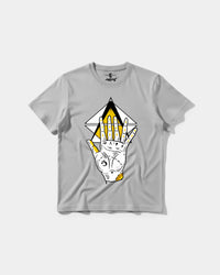 Camiseta Iluminati Hand Big Front Regular Basic Gris