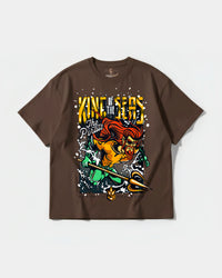 Camiseta King Of Seas Big Front Oversize Basic Marron