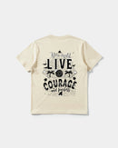Camiseta You Must Live Big Back Regular Basic Beige