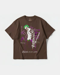 Camiseta Joker Yakuza White Big Front Oversize Basic Marron