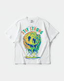 Camiseta Siempre Sonrie Big Front Oversize Basic Blanco