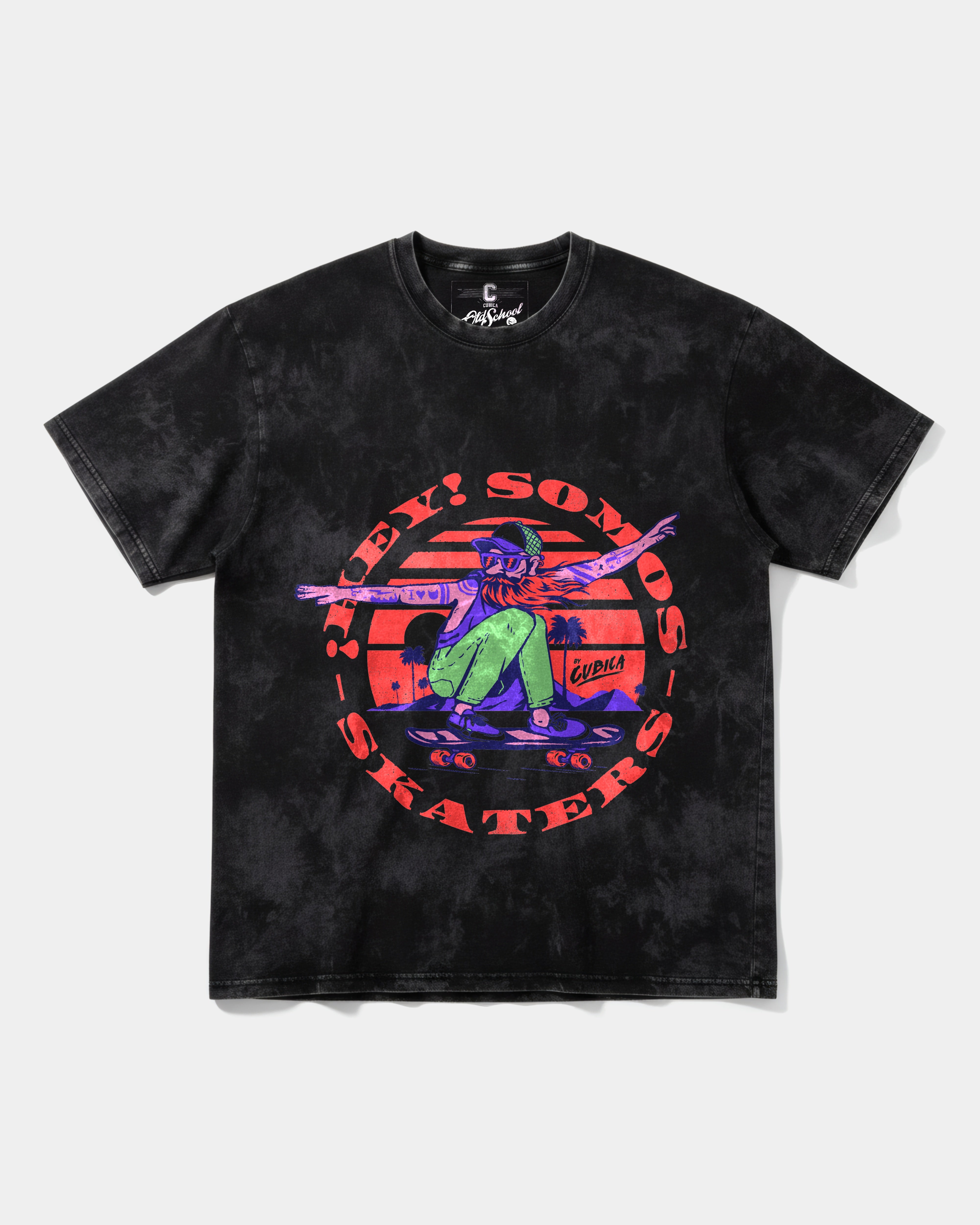Camiseta Somos Skaters Big Front Oversize Acid