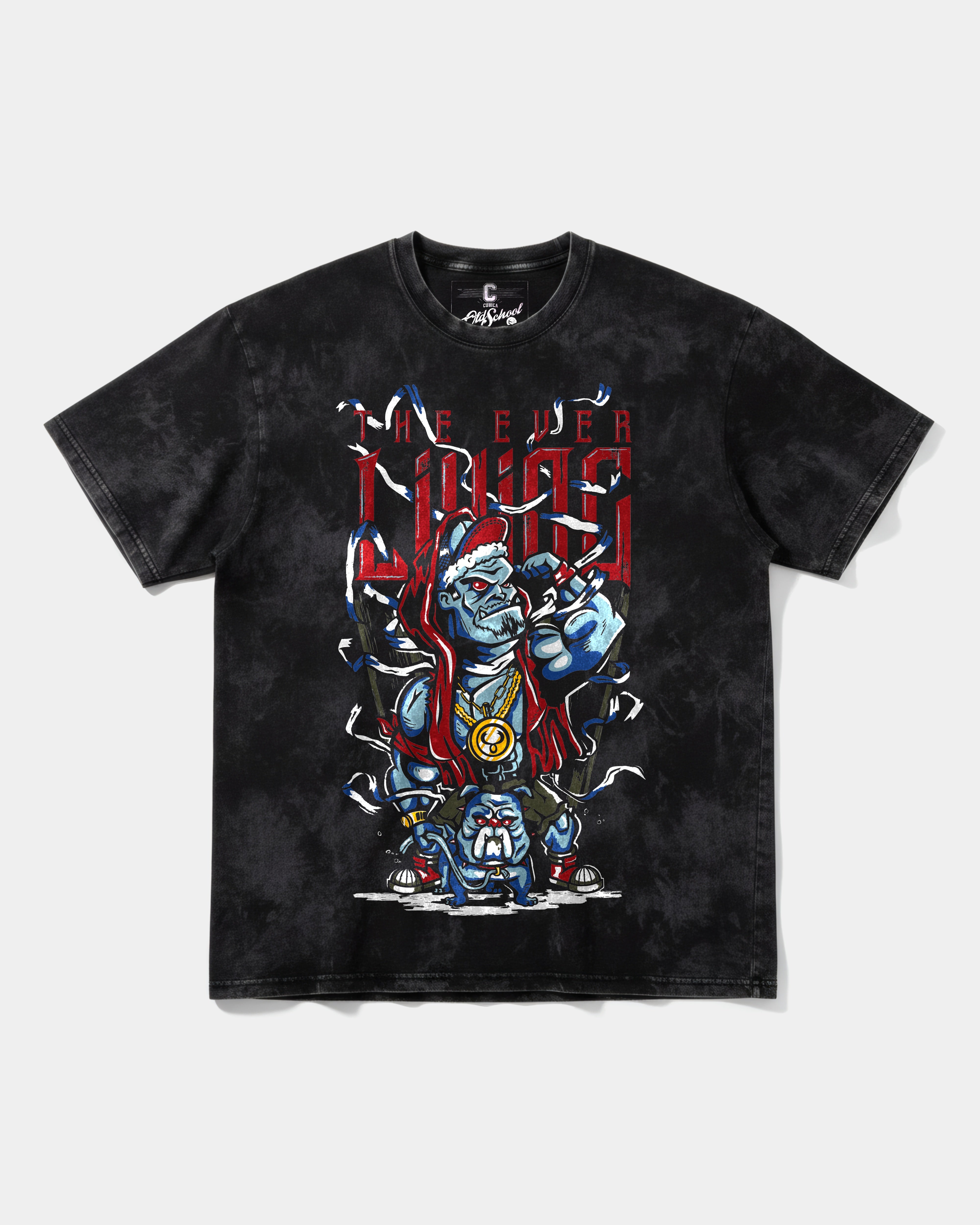 Camiseta Mummra Big Front Oversize Acid Negro