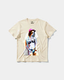 Camiseta Robot Girl Big Front Regular Basic Beige