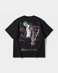 Camiseta Joker Yakuza White Big Back Oversize Basic Negro