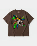 Camiseta Tiger Skull Big Front Oversize Basic Marron