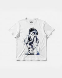 Camiseta Woman And Tattos Big Front Regular Basic Blanco