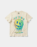 Camiseta Siempre Sonrie Big Front Regular Basic Beige
