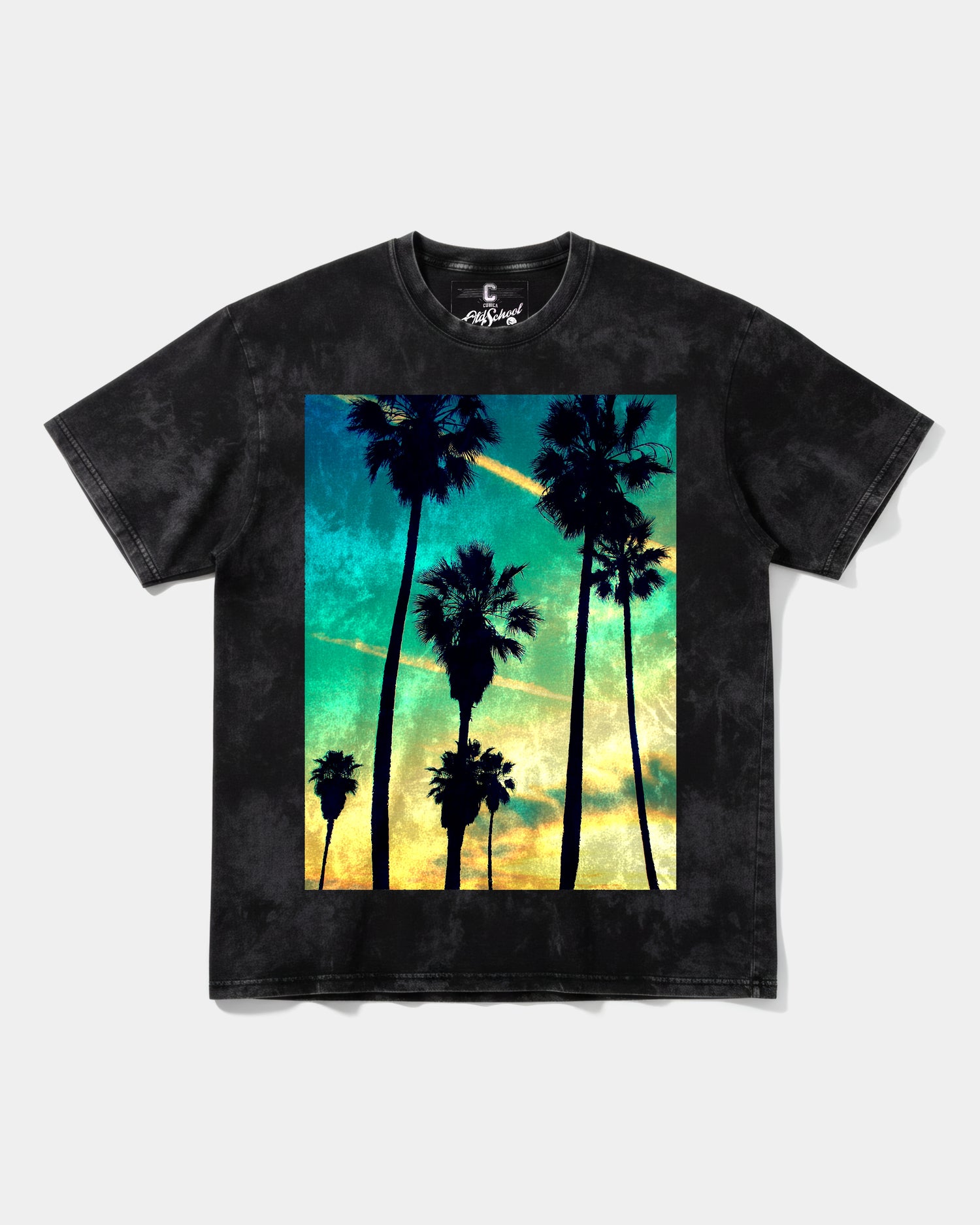 Camiseta Tropical Dusk Big Front Oversize Acid Negro