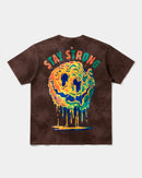 Camiseta Siempre Sonrie Pocket Front Oversize Acid Marron
