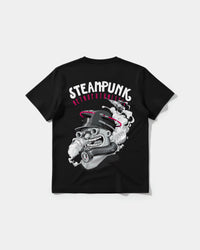 Camiseta Steampunk Retrofuturistic Big Back Regular Basic Negro