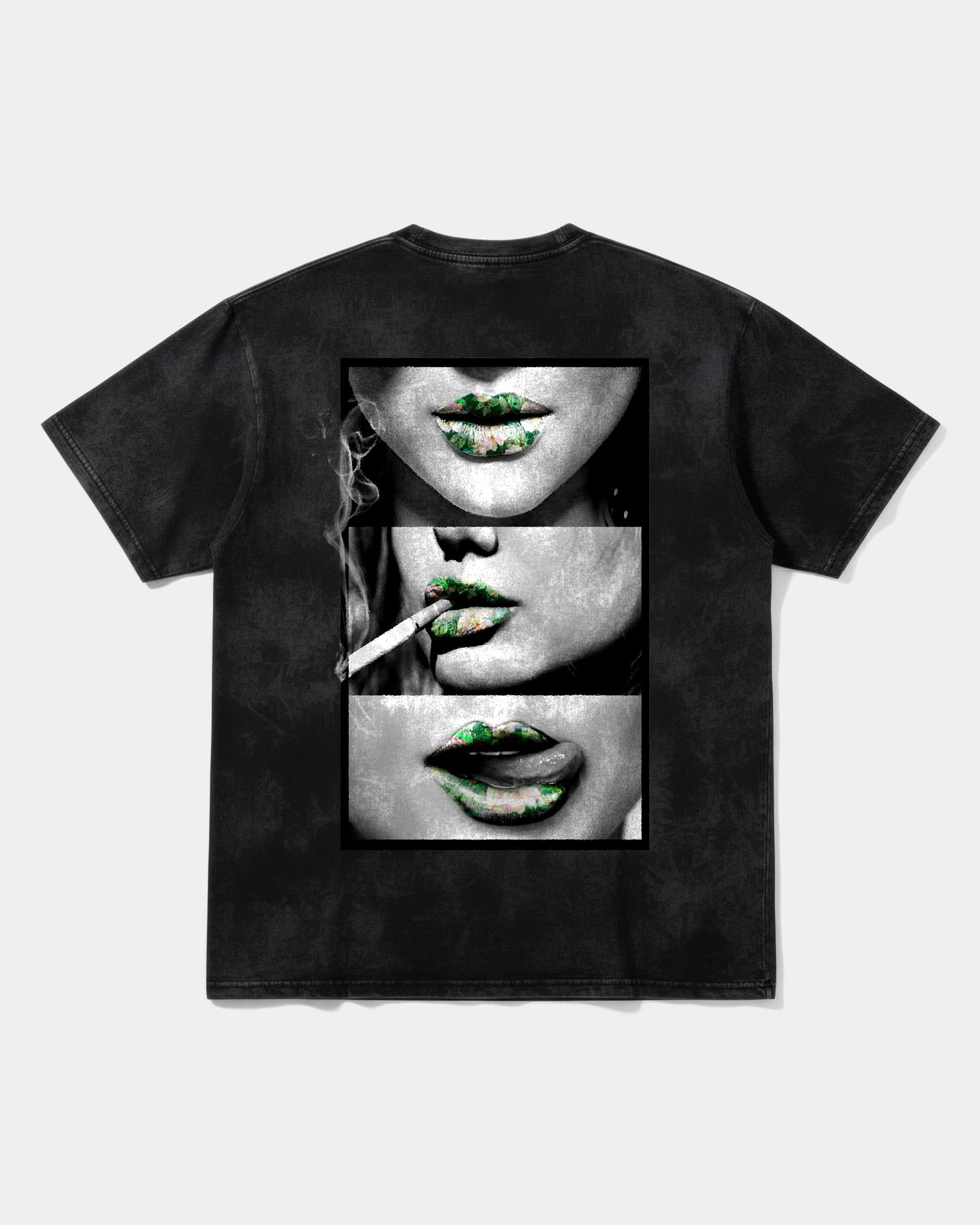 Camiseta Green Kisses Big Back Oversize Acid Negro
