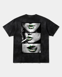 Camiseta Green Kisses Big Back Oversize Acid Negro