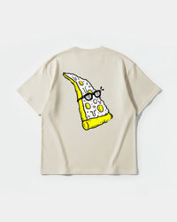 Camiseta Pizza Geek Big Back Oversize Basic Beige