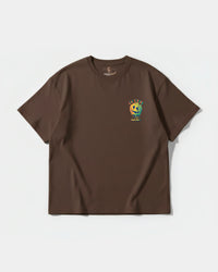 Camiseta Siempre Sonrie Big Front Oversize Basic Marron