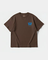 Camiseta Libertad Mariposa White Pocket Front Oversize Basic Marron