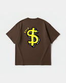 Camiseta Money Money Big Back Oversize Basic Marron