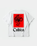 Camiseta Cubica Snake White Pocket Front Oversize Basic Blanco