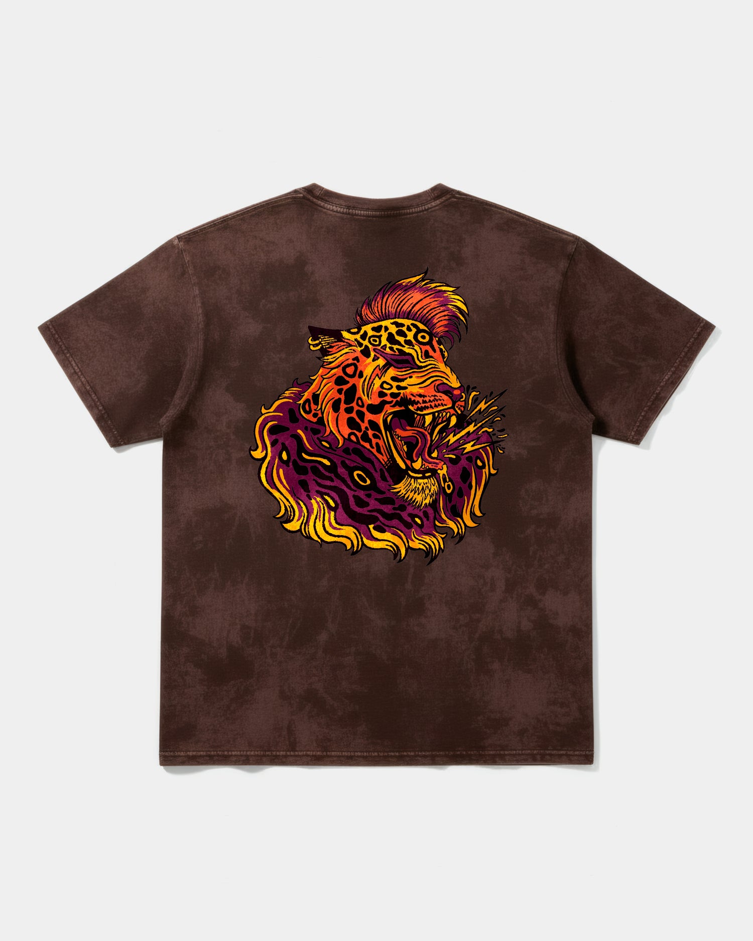 Camiseta Punk Leopard Big Back Oversize Acid Marron