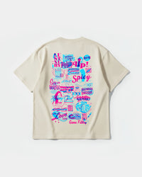 Camiseta Spicy Girl Big Back Oversize Basic Beige