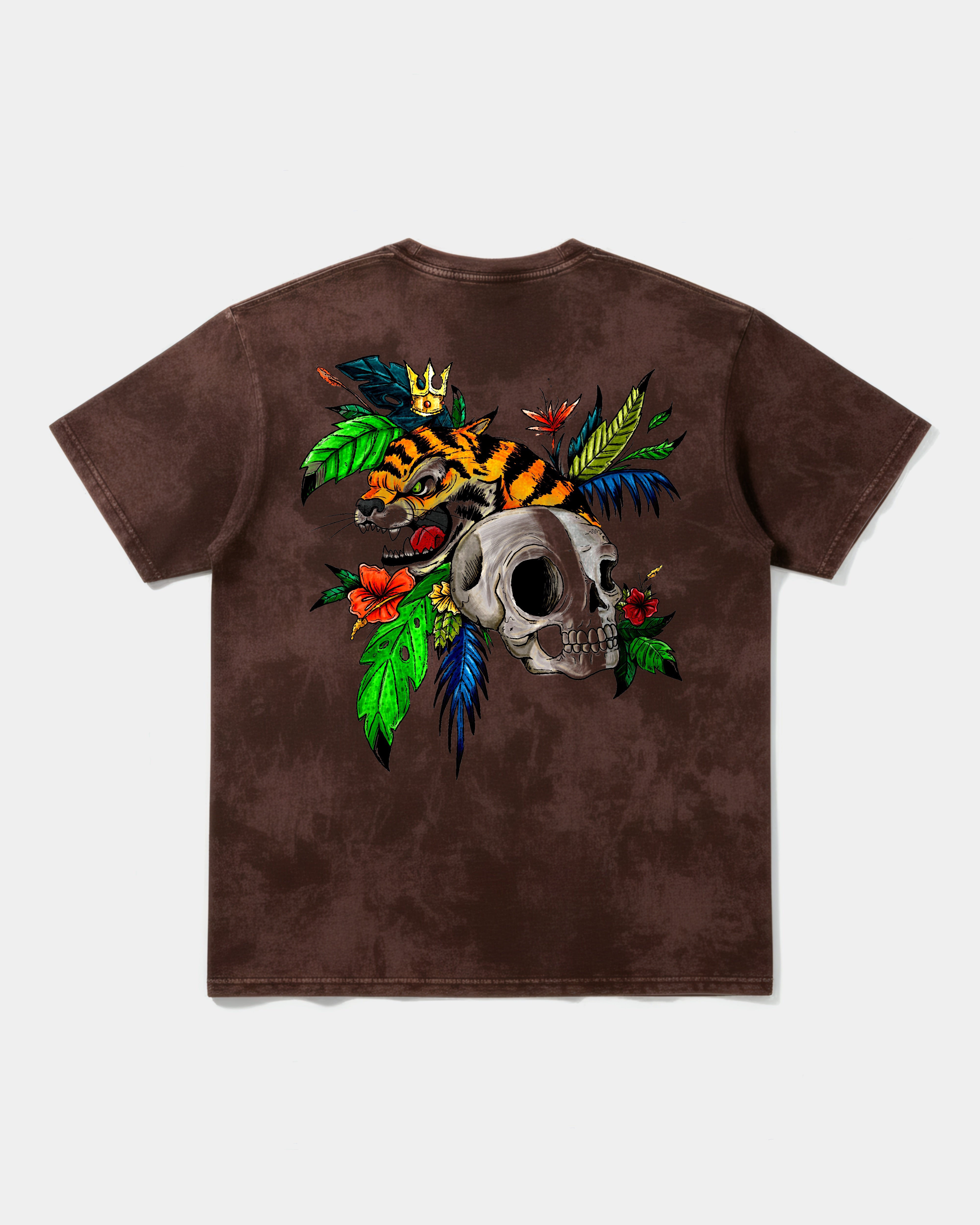Camiseta Tiger Skull Big Back Oversize Acid