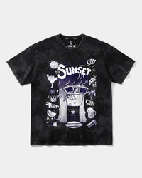 Camiseta Enjoy Sunset Big Front Oversize Acid Negro
