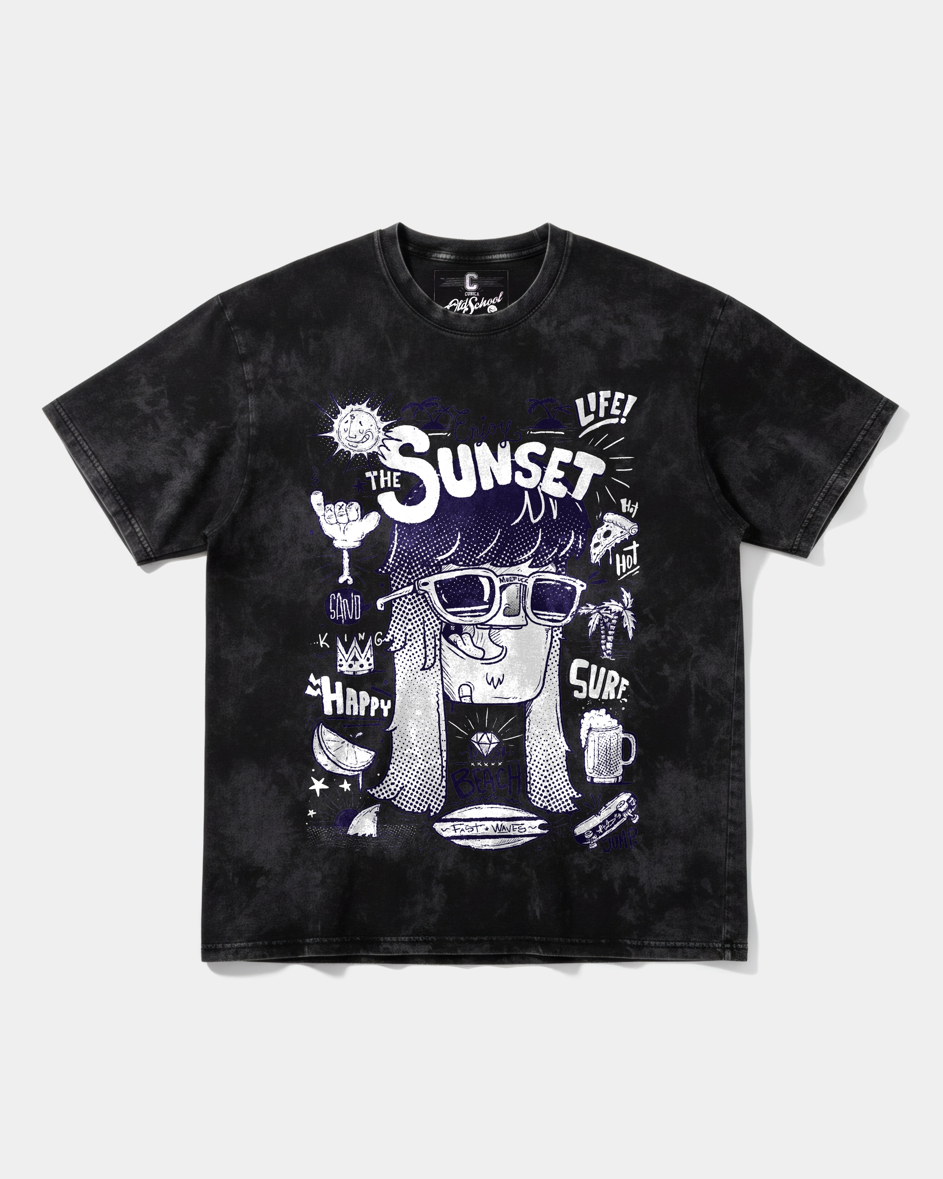 Camiseta Enjoy Sunset Big Front Oversize Acid