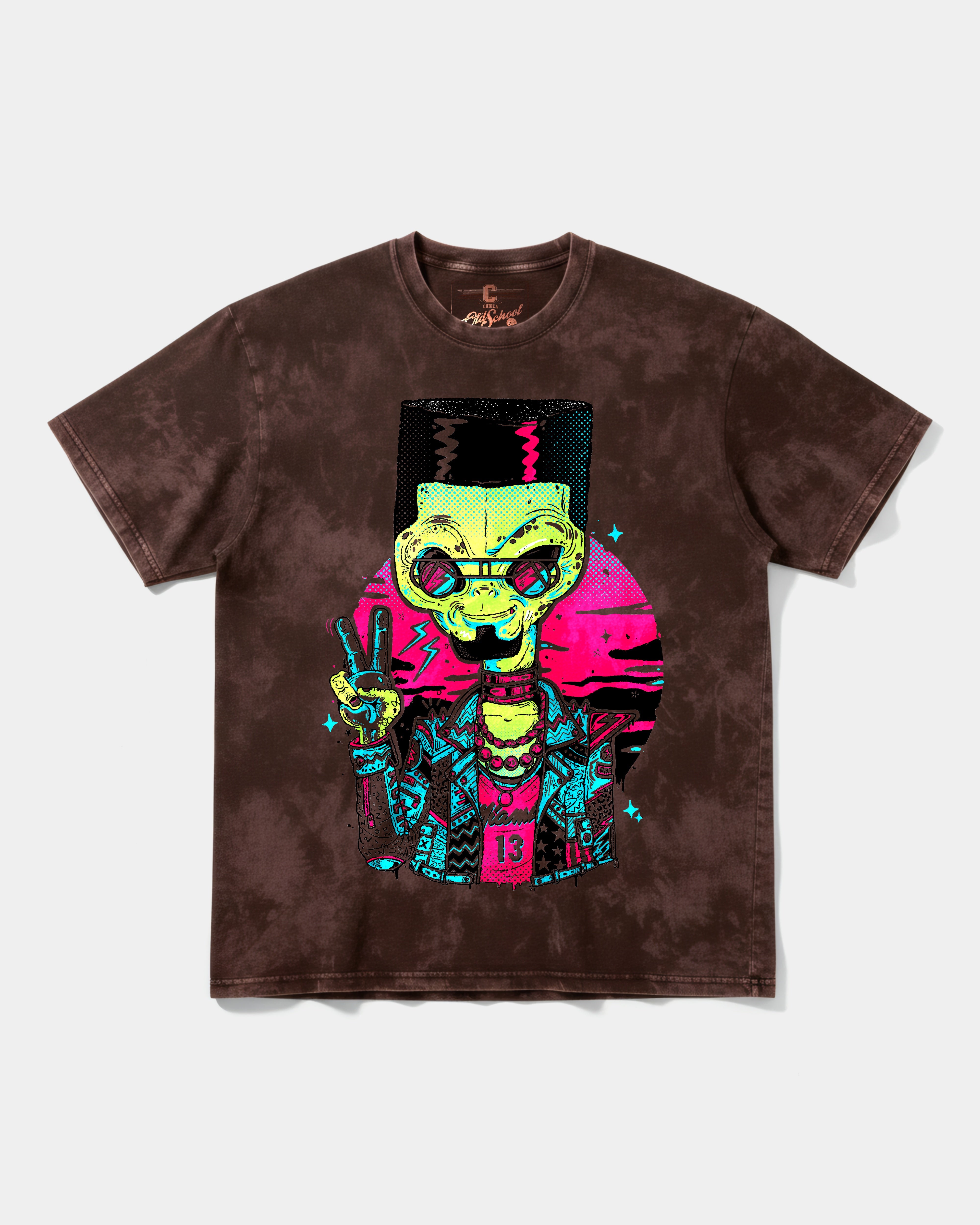 Camiseta Alien In Miami Big Front Oversize Acid